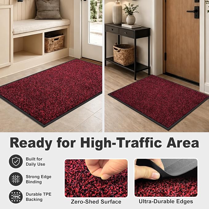 Super Absorbent Front Door Mat, Non-Slip Washable Indoor Doormats, Low Profile - Image 7