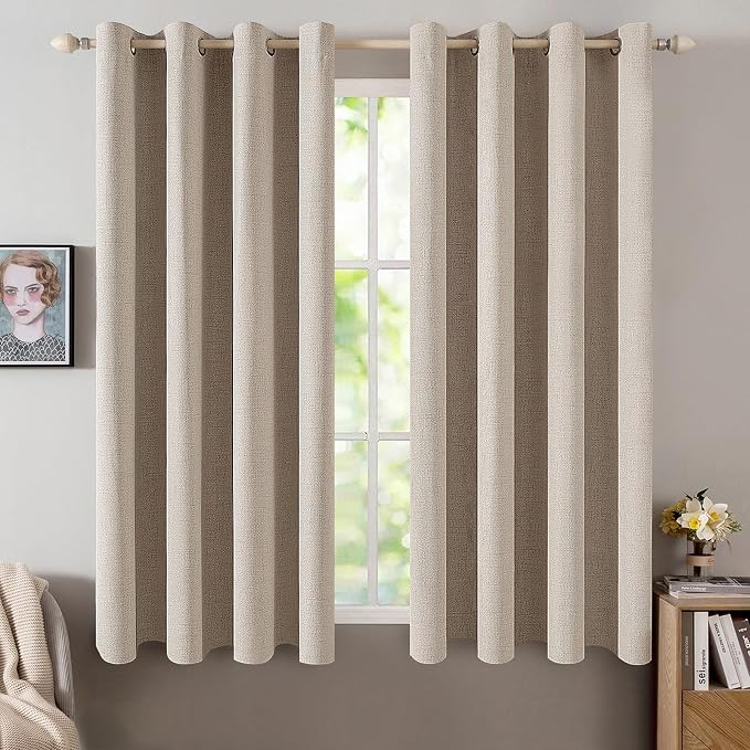 MIULEE 100% Blackout Linen Curtains by MIULEE