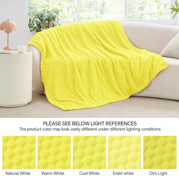 BEDELITE Amber Yellow Throw Blanket - Image 7