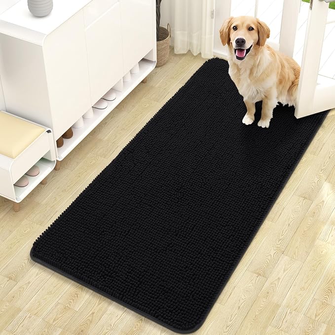 OLANLY Dog Door Mat for Muddy Paws 47x24, Super Absorbent Chenille Mud Mat | by OLANLY