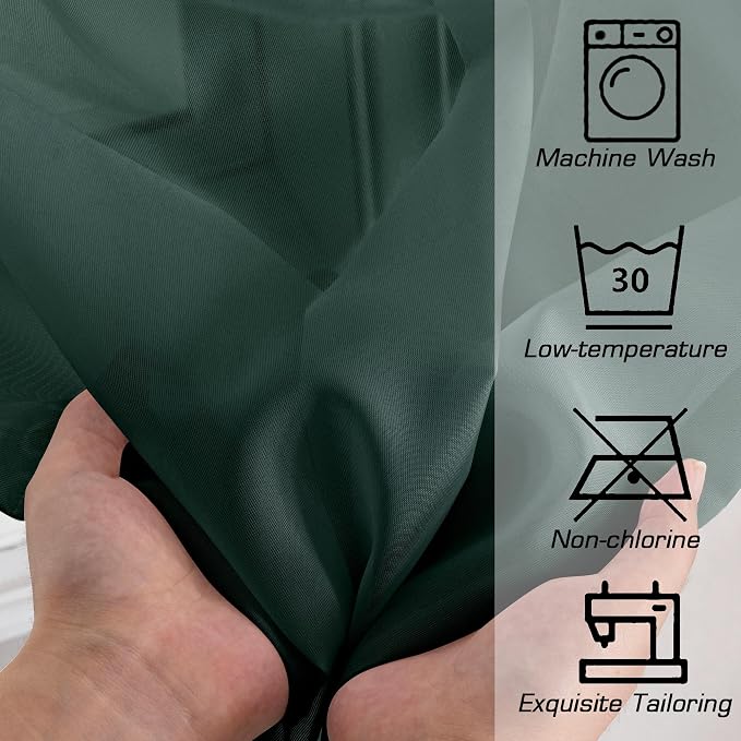 Green Sheer Curtains 54 Inch Length 2 Panels Set - Image 5