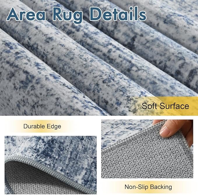 4Ft Round Area Rugs for Living Room, Soft Non-Slip Washable Rugs Modern - Image 6
