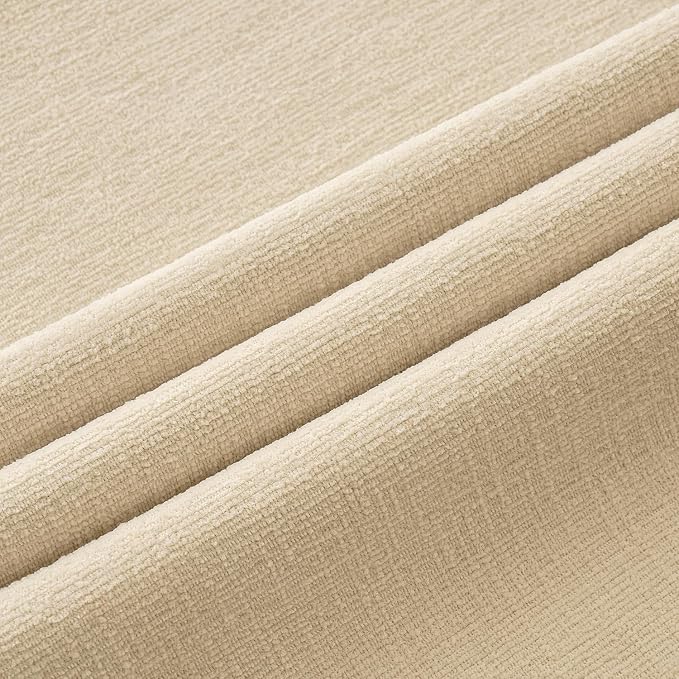 MIULEE Beige Chenille Couch Throw Pillow Covers, 18x18 | Set of 2, Soft Neutral - Image 2