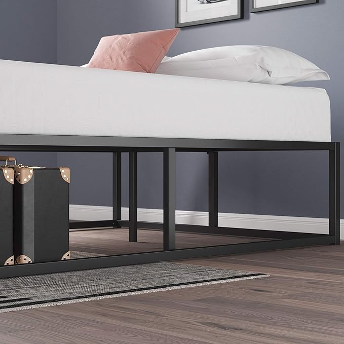 ZINUS Joseph 14" Metal Platforma Bed Frame, Mattress Foundation, Wood Slat Support, No Box Spring Needed, Sturdy Steel Structure, Queen