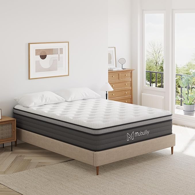 Full Size, 8 Inch Hybrid Full Size,Hybrid Mattress in a Box with Independent Spring, Soft and Comfortable Medium Firm Mattress,Cooler Sleep with Pressure Relief and Support