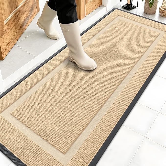 OLANLY Front Door Mat Outside 59x20, All-Season Heavy-Duty Rubber Doormat | by OLANLY