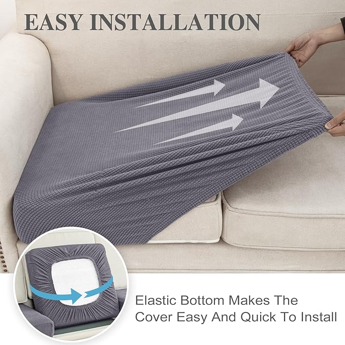 LA MEACK Couch Cushion Covers for Sectional Sofa L Shape Washable Separate Seat - Image 5