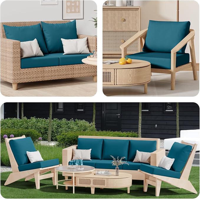 8Pcs Outdoor Cushion Covers, Stretch Patio Furniture Couch Chair Slipcovers | - Image 9