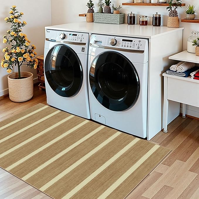 Striped 3x5 Entry Rug, Washable Indoor Outdoor Mats - Image 9