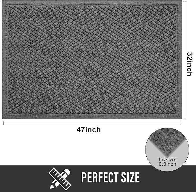 Sturdy Front Door Mat, Absorbent Muddy Dirt Resist Welcome Door Mats Outdoor - Image 2