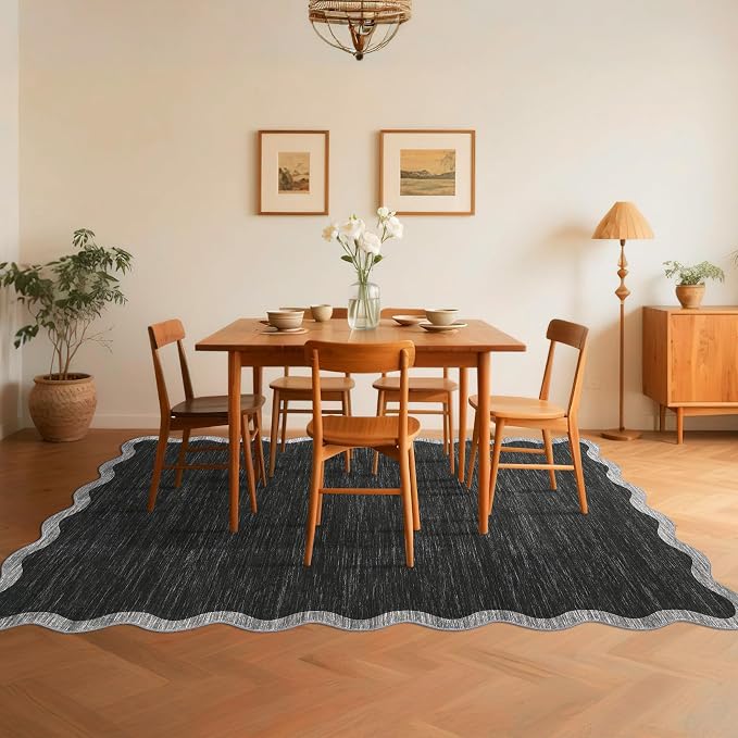 GarveeHome Scalloped Washable Rugs 9x12 Area Rug - Image 2
