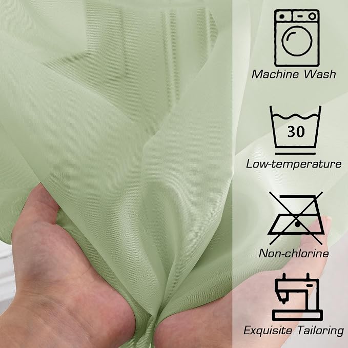 Sheer Curtains 84 inches Long 2 Panels Set - Image 4
