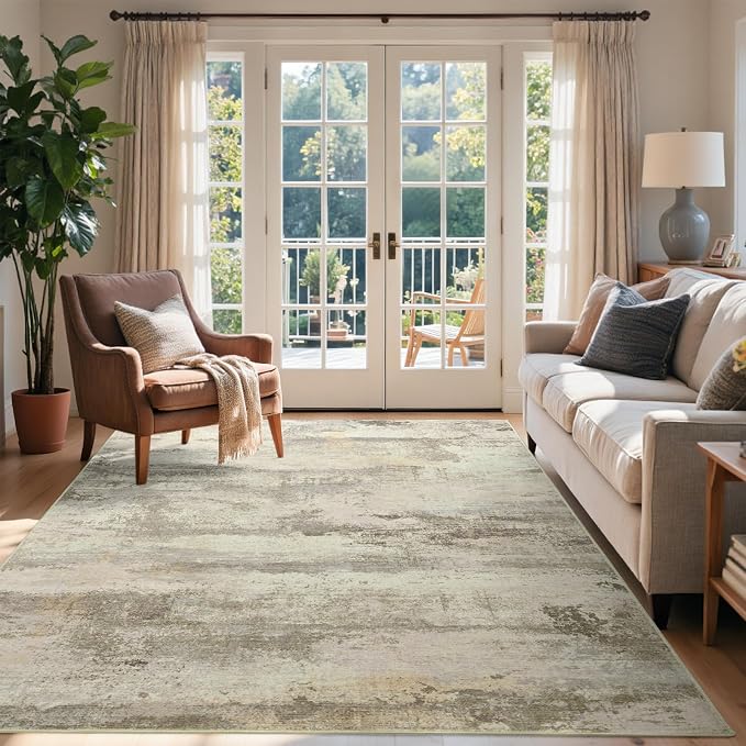 4x6 Ft Abstract Area Rugs for Living Room, Soft Non-Slip Modern Washable Rugs by Cuzwlovita