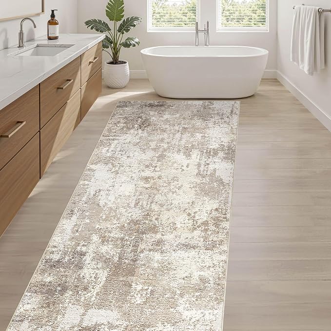 LOONGRUG Runner Rug 2x6 Washable Non-Slip Kitchen Neutral Modern Rug | Abstract - Image 5