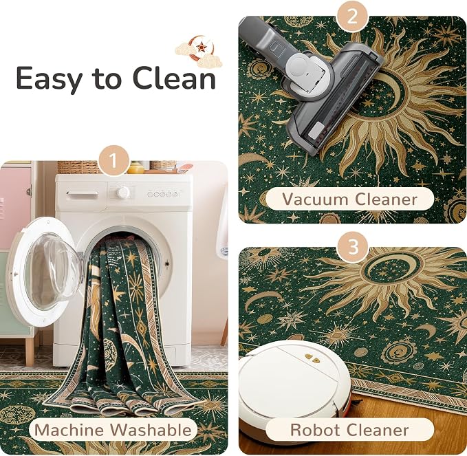 Vacuum-Friendly, 2x8 Washable Area Rug - Image 5