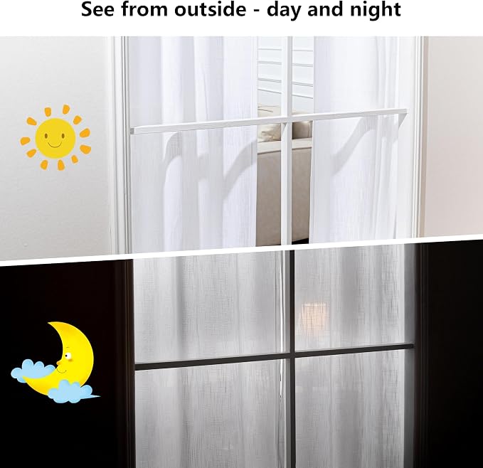 MYSKY HOME Floor to Ceiling Curtains 108 Inches White Sheer Window Drapes 1 - Image 5