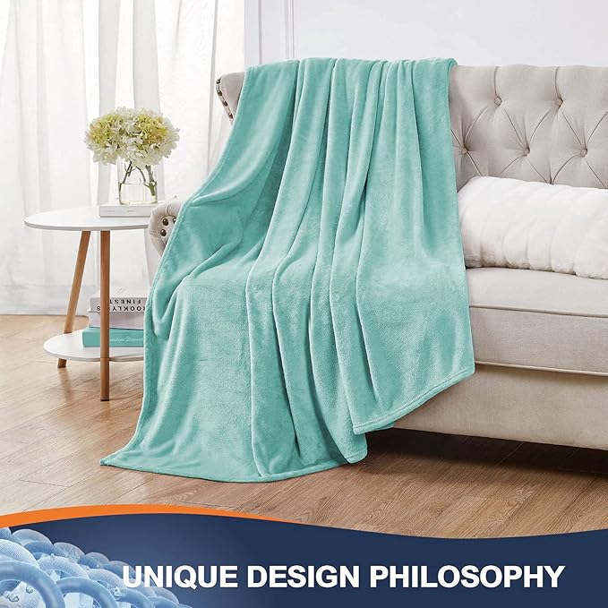Walensee Fleece Blanket Plush Throw Fuzzy Lightweight (King Size 108x90 Light Blue) Super Soft Microfiber Flannel Blankets for Couch, Bed, Sofa Ultra Luxurious Warm and Cozy for All Seasons