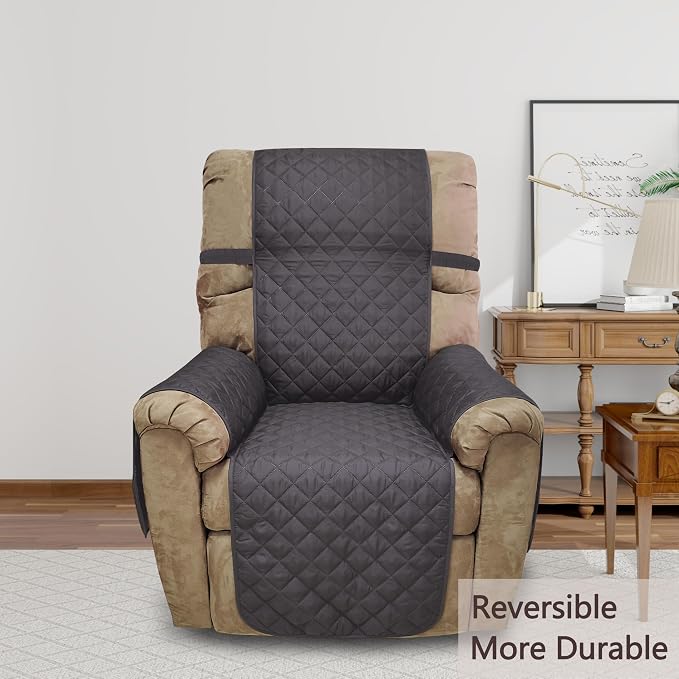 Reversible Chair Covers for Recliner Oversized, Dark Grey | Recliner Oversized - Image 2