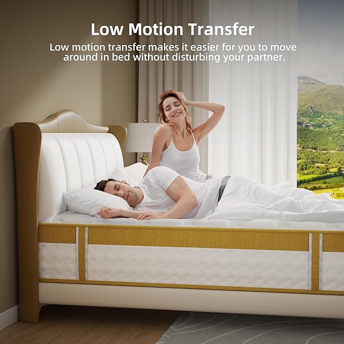 Cooling Gel Memory Foam Hybrid Mattress, 12 Inch Full Size Mattress in A Box with Pocket Springs for Back Pain & Pressure Relief, Medium Firm Feeling with CertiPUR-US Certified Foam