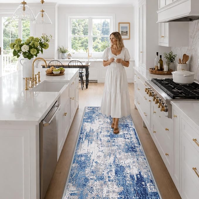RELEANY Washable Runner 2'x6' Abstract Area Rug - Image 3