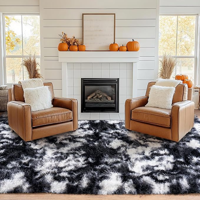 Pionblank 8x10 Rug for Living Room, Fluffy Large Area Rug - Image 3