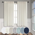 Pitalk 48 Inch Curtains for Cafe Kitchen Cream Linen Semi Sheer Short Curtains by Pitalk