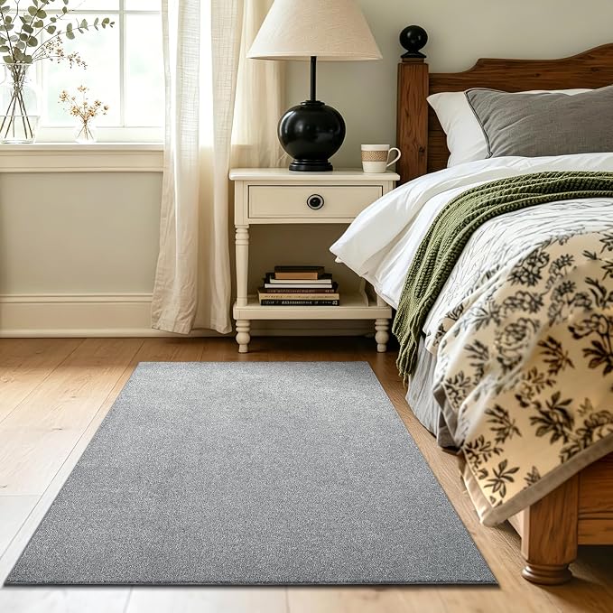 3x5 Grey Area Rug Washable Non-Slip Soft Thin - Image 4