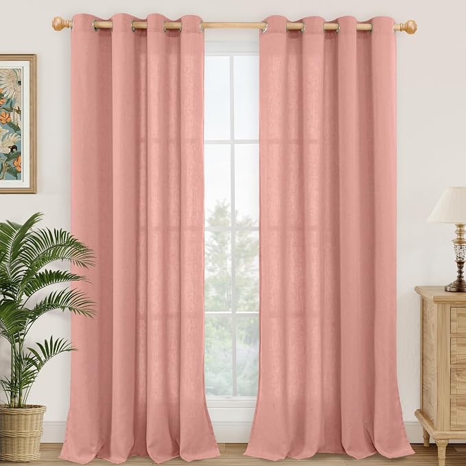 YoungsTex Dusty Rose Linen Curtains by YoungsTex