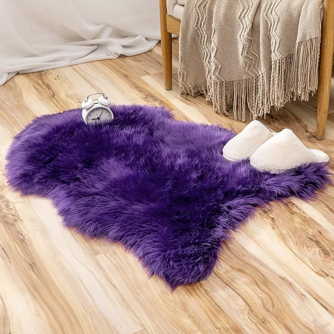 MIULEE Fluffy Area Rug 2x3 ft Faux Fur Sheepskin Rug - Image 5