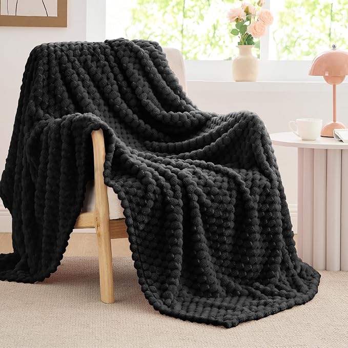 BEDELITE Black Twin Blanket for Couch, Soft Cozy Gifts for Women, 60 * 80 | 3D - Image 8
