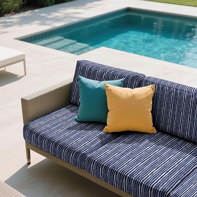 8Pcs Patio Cushion Covers Stretch Outdoor Furniture Protector Slipcovers | - Image 8