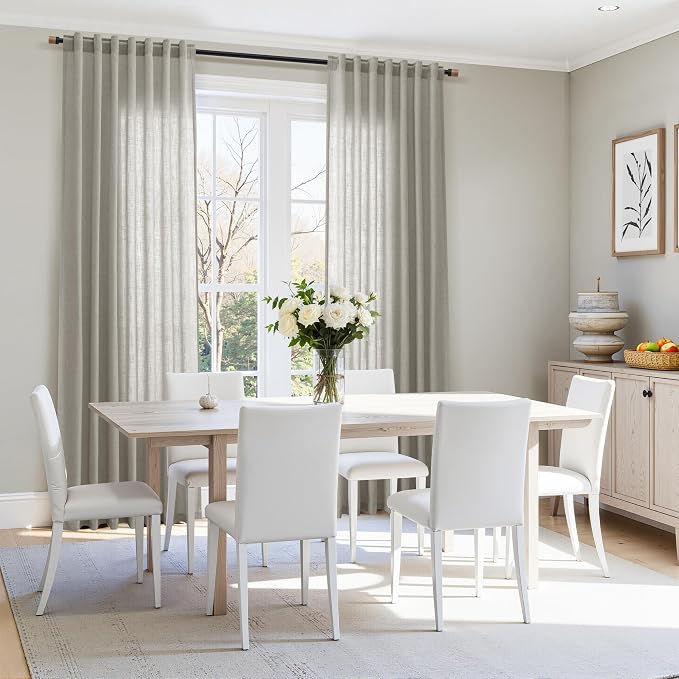 Silver Grey Linen Curtains 108 Inches - Image 6