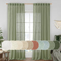 Sage Green Linen Curtains 90 Inch by LAMIT