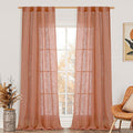 Terracotta Sheer Linen Curtains by LAMIT