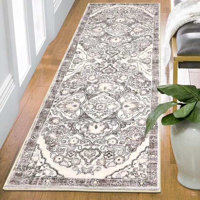 HEBE Hallway Runner Rug 2'x6', Washable Non Slip Kitchen Rug Runner | Soft Boho - Image 8