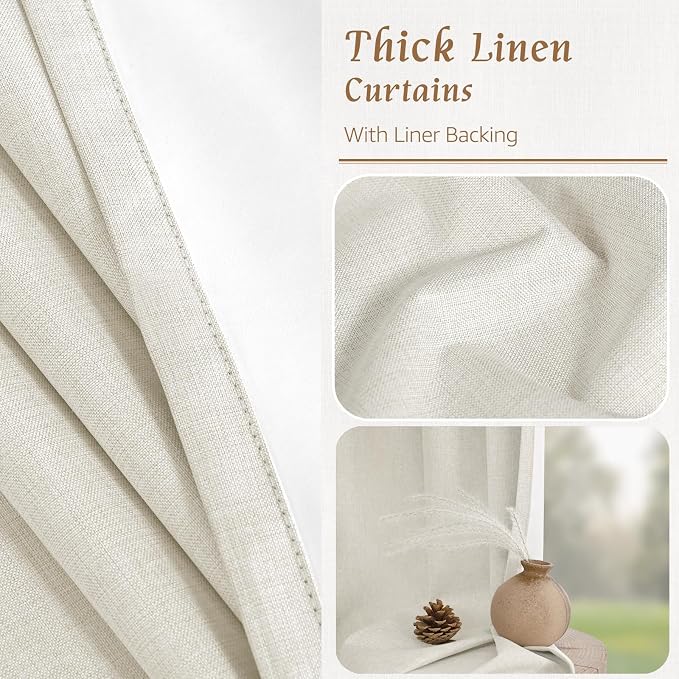 Linen 100% Blackout Window Curtains - Image 8