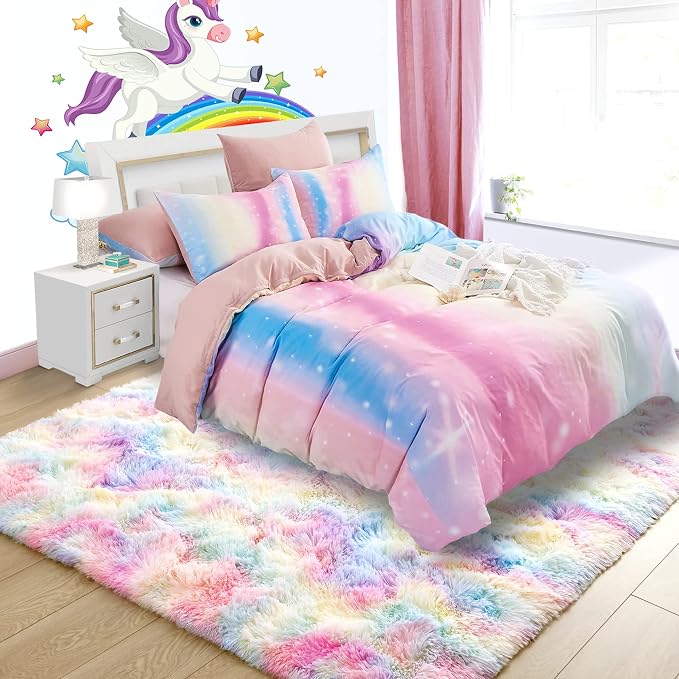 3x5 Rainbow Fluffy Soft Area Rug Non-Slip - Image 5