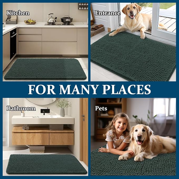 OLANLY Dog Door Mat for Muddy Paws 30x20, Super Absorbent Chenille Mud Mat | - Image 8