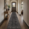 Schweek 2x12 Washable Runner Rug Non Slip Vintage Black Kitchen Runners | by Schweek