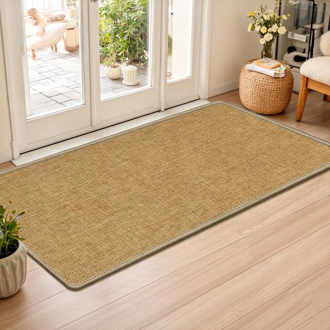 Ultra Thin Indoor Door Mat 24"x47", Non Slip Low-Profile Doormats | Rubber by LEKEEPGO