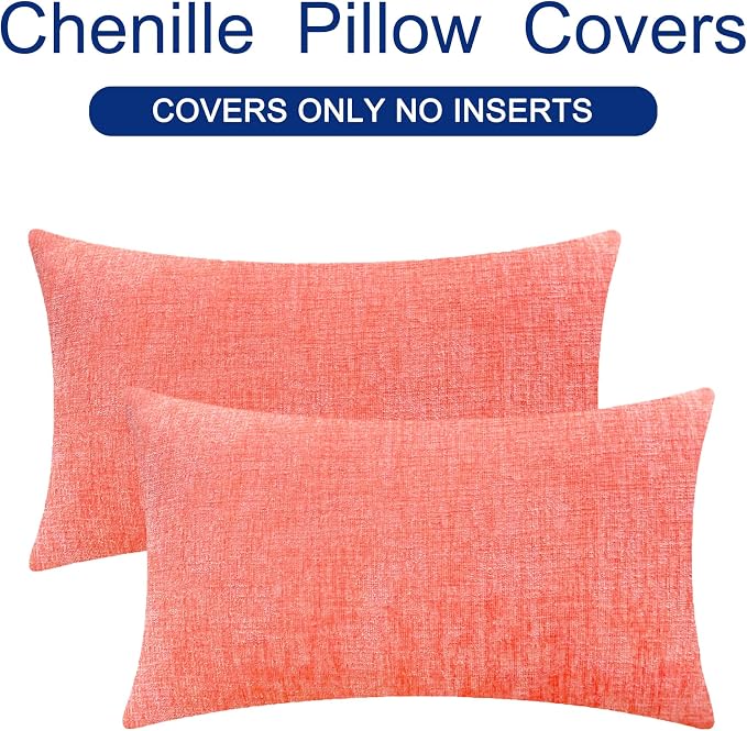 CaliTime Decorative Couch Throw Pillow Covers 26 X 16 Inches Living Coral | - Image 6