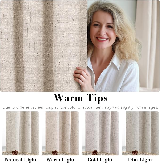 H.VERSAILTEX Blackout Curtains Linen Curtains 120 inches Long 100% Black Out - Image 5