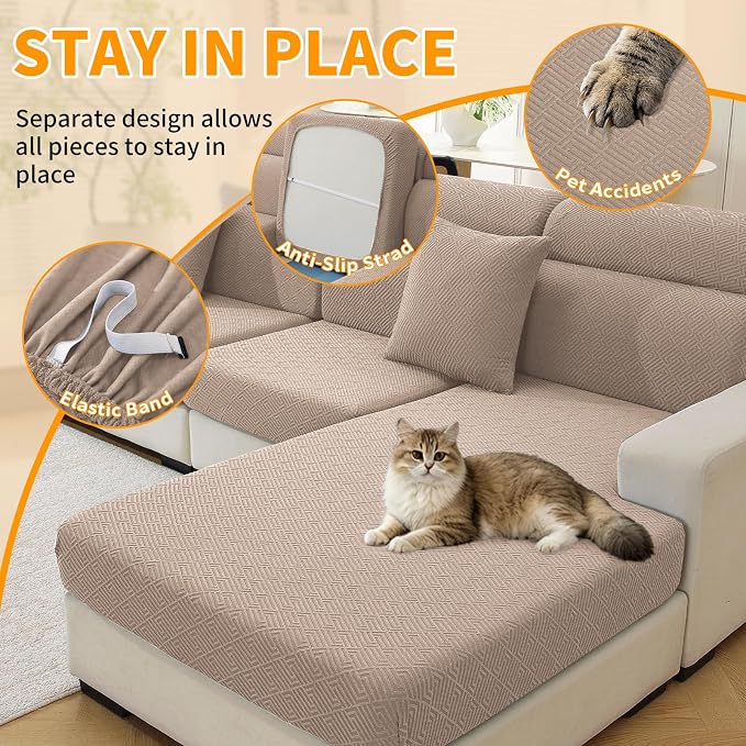 XINEAGE Couch Cushion Covers Seat Cushion Cover Thick Stretch Sofa Slipcovers 3 - Image 5