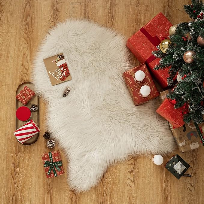 MIULEE Fluffy Area Rug 2x3 ft Faux Fur Sheepskin Rug - Image 7