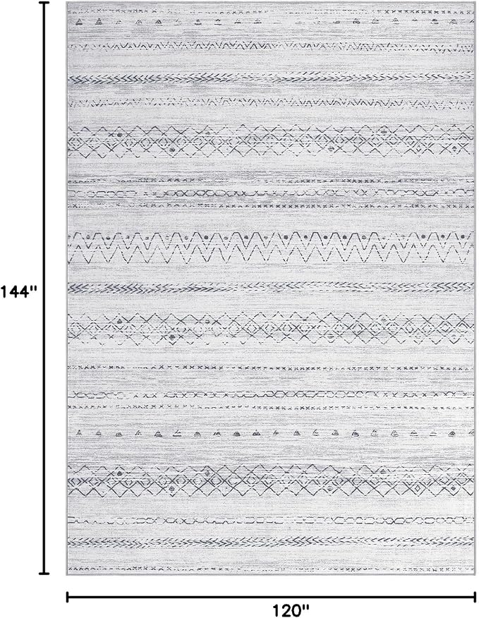 cotiled Boho 10x12 Area Rug for Living Room: Large Moroccan Washable Rug | - Image 2