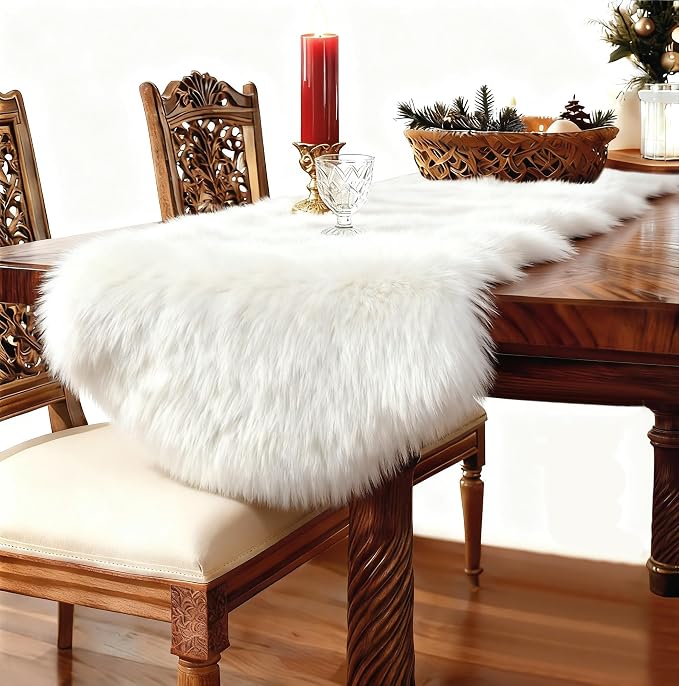 duduta White Faux Sheepskin Runner Rugs 2x6 ft, Fluffy Fur Couch Covers | Shag - Image 7