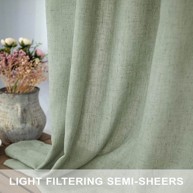 Sage Green Curtains 72 Inch Length - Image 4