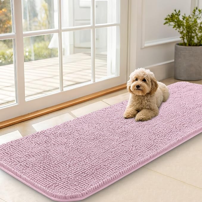 OLANLY Dog Door Mat for Muddy Paws 59x20, Super Absorbent Chenille Mud Mat | by OLANLY