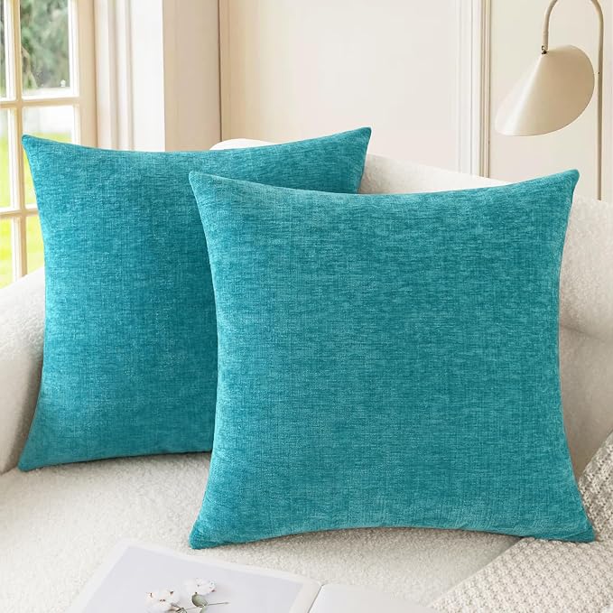 CaliTime Decorative Couch Throw Pillow Covers 26 X 26 Inches Lake Blue | Pack by CaliTime