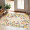 Front Door Mat Outside Entrance 2x3 Beige Colorful Floral Entry Rug | Non-Slip by Othilic
